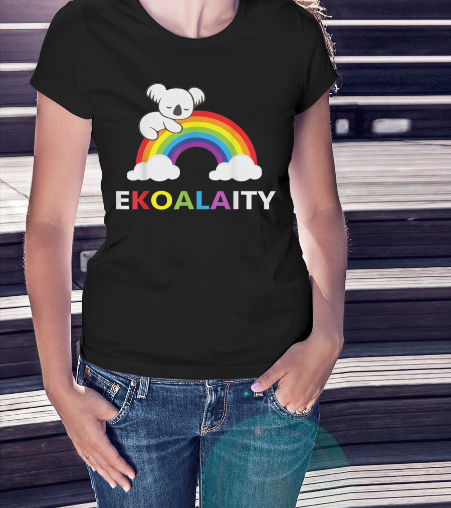 EKOALAITY Koala Rainbow Flag Gay Pride T-Shirt