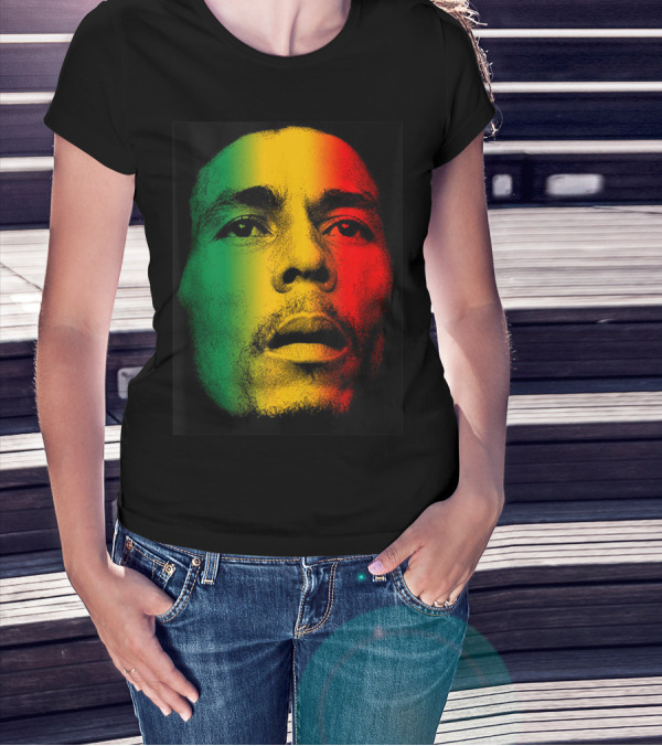 Marley Rasta Face Bob Lover Reggae Colors T-Shirt