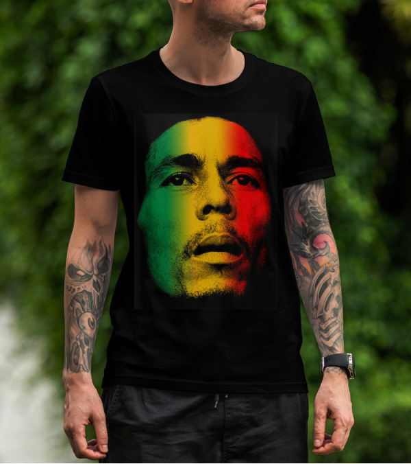 Marley Rasta Face Bob Lover Reggae Colors T-Shirt