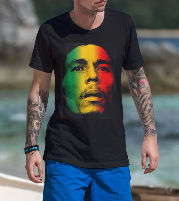 Marley Rasta Face Bob Lover Reggae Colors T-Shirt
