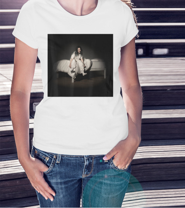 Billie Eilish Mens Album Cover Photo Bed Scene T-Shirt