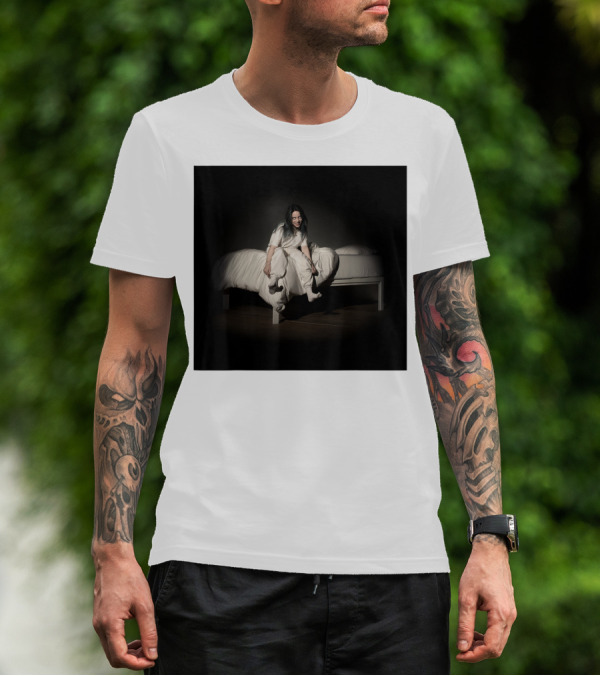 Billie Eilish Mens Album Cover Photo Bed Scene T-Shirt