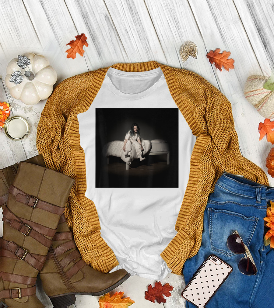 Billie Eilish Mens Album Cover Photo Bed Scene T-Shirt