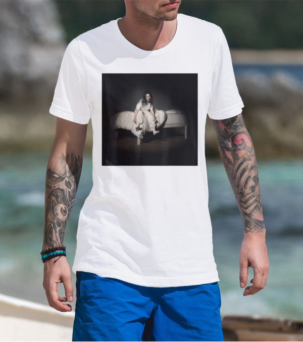 Billie Eilish Mens Album Cover Photo Bed Scene T-Shirt