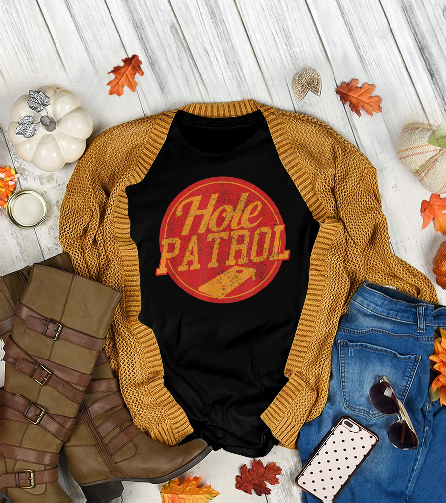 Hole Patrol Vintage Style Cornhole Game T-Shirt