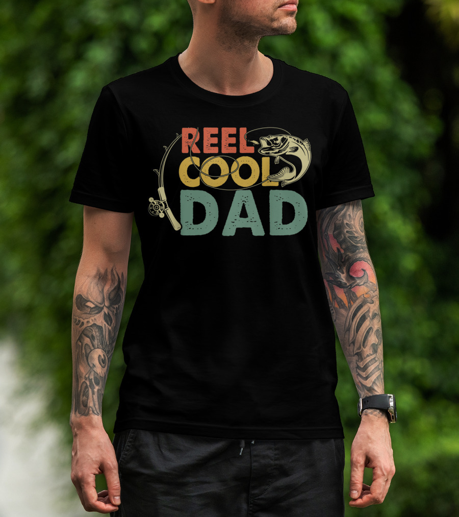 Reel Cool Dad Vintage Fishing Funny Mens Fat T-Shirt