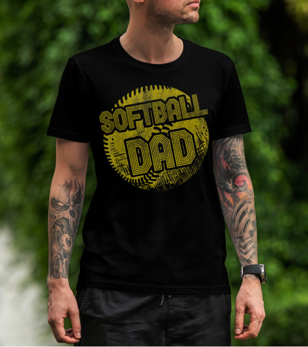 Softball Dad Mens Softball Coach Player Father Daddy T-Shirt
