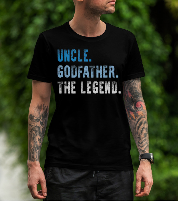 Uncle Godfather The Legend Mens Cool Awesome Hero Fam T-Shirt