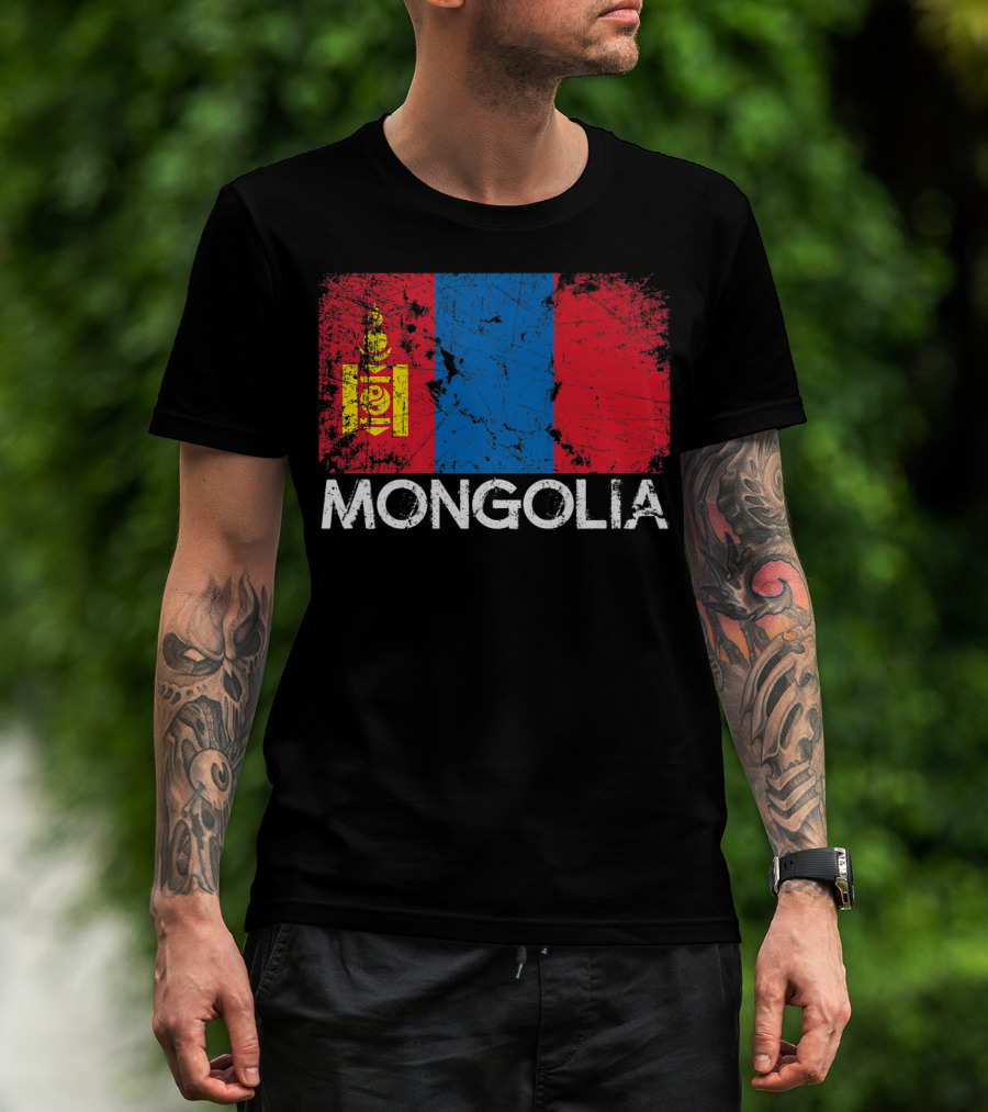 Mongolian Flag Vintage Mongolia T-Shirt