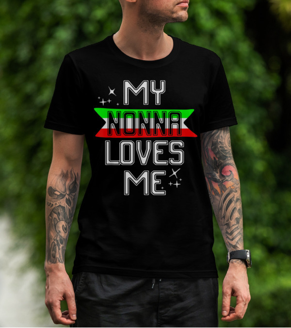My Nonna Loves Me Italian Flag T-Shirt