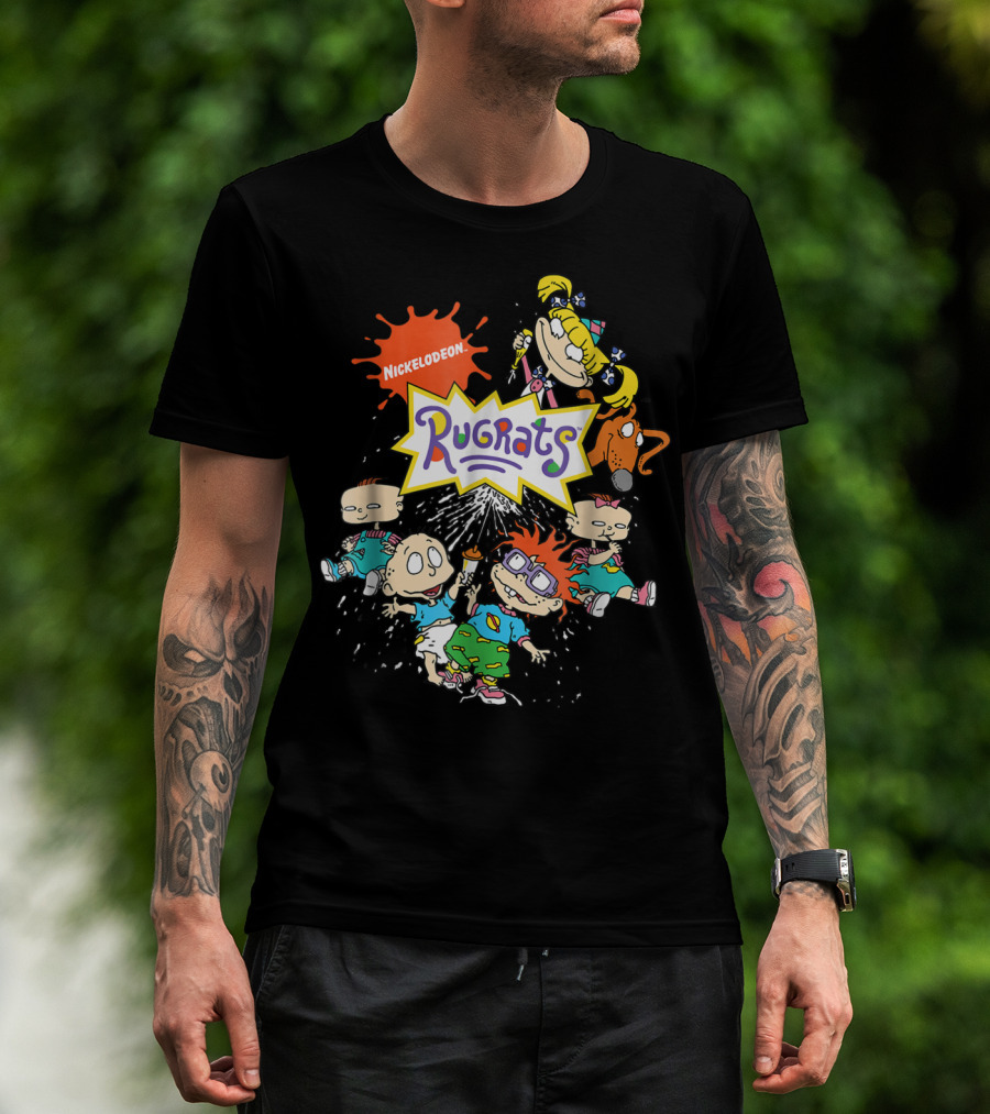 Nickelodeon Rugrats Cartoon Characters Full Group Splash T-Shirt