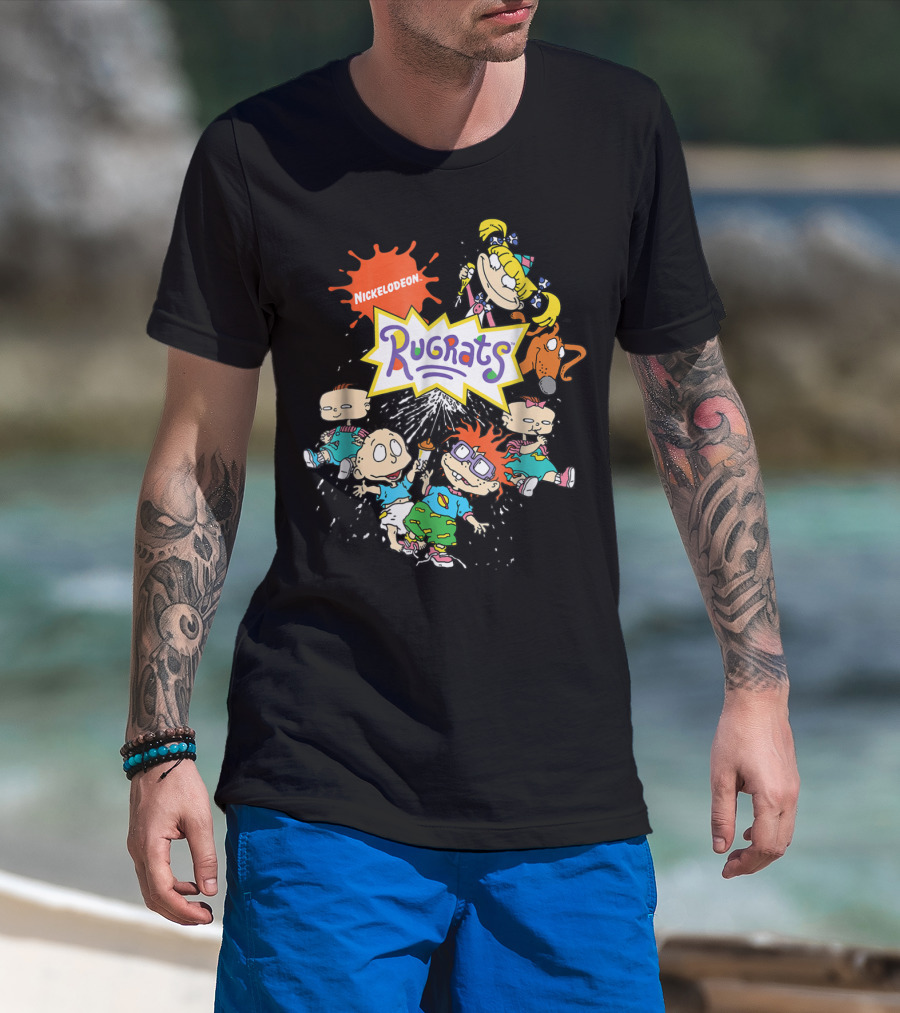 Nickelodeon Rugrats Cartoon Characters Full Group Splash T-Shirt