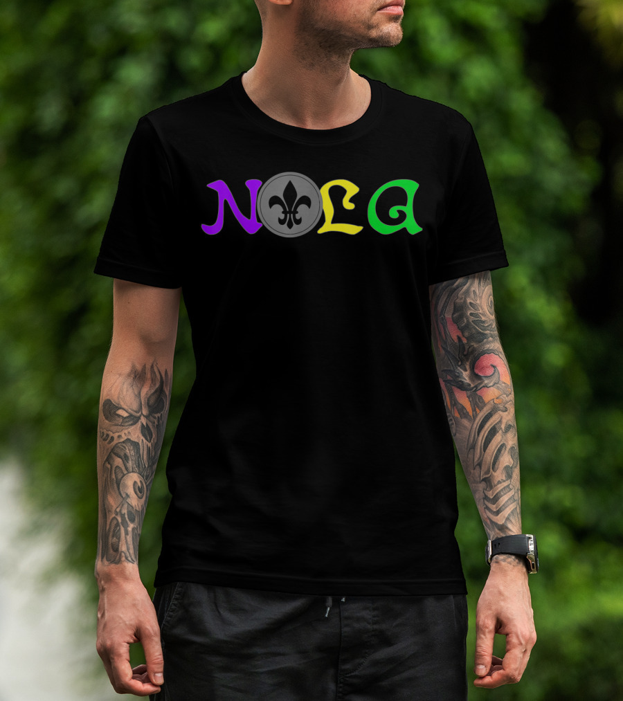 NOLA Fleur-de-Lis New Orleans Mardi Gras 504 T-Shirt