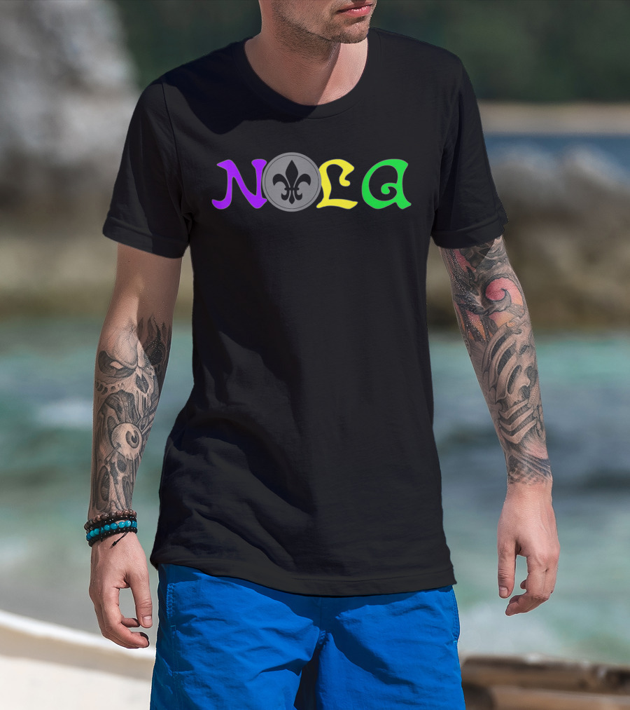 NOLA Fleur-de-Lis New Orleans Mardi Gras 504 T-Shirt