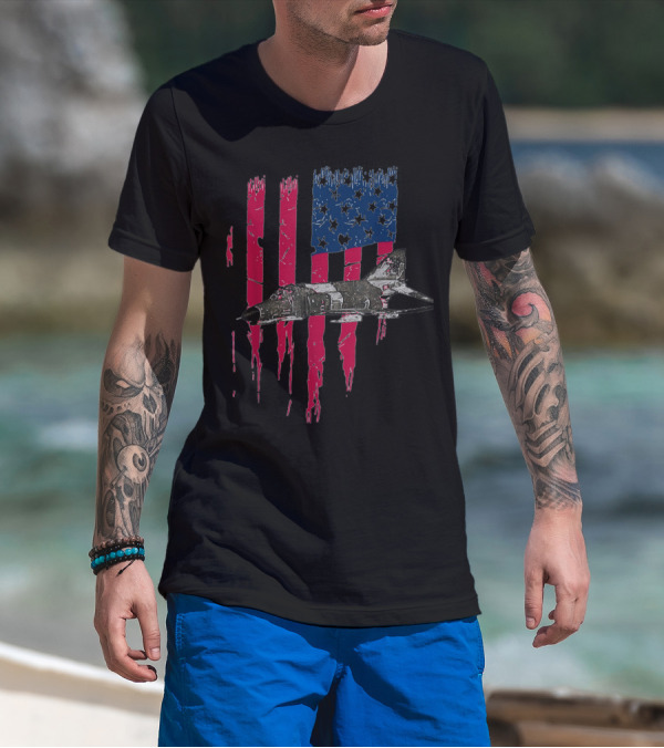 Patriotic 4 Phantom McDonnell Douglas American Fighter Jet T-Shirt