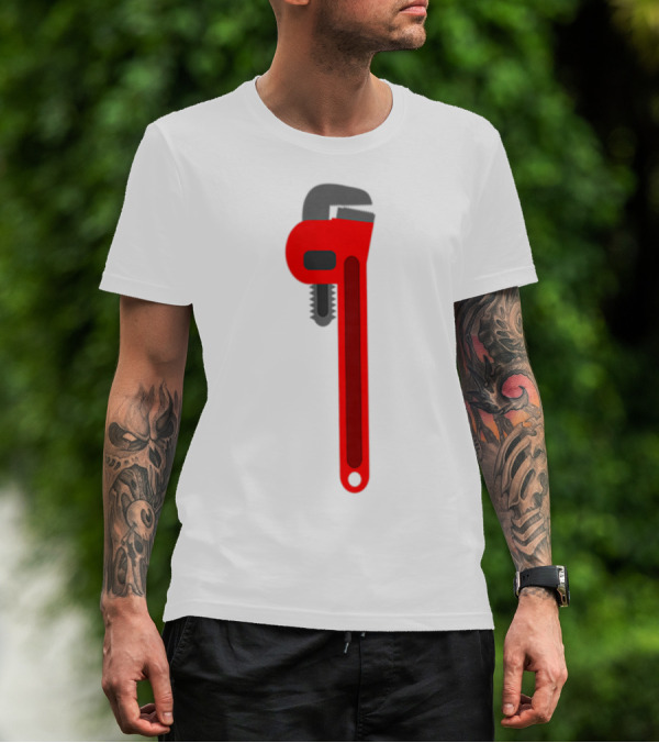 Plumber Tool Pipefitter Pipe Wrench Red T-Shirt