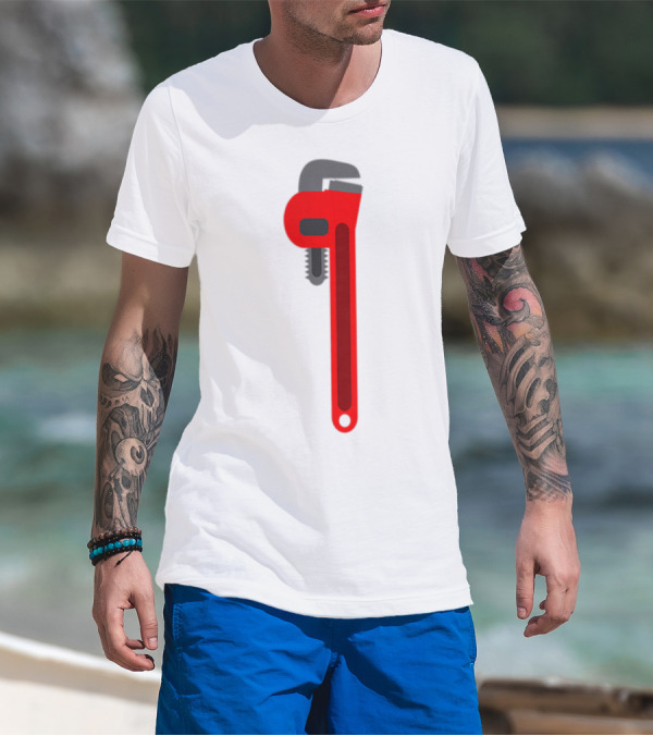 Plumber Tool Pipefitter Pipe Wrench Red T-Shirt