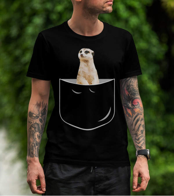 Pocket Meerkat Funny Meerkat In Pocket Standing Cute Wildlife Surrogate T-Shirt