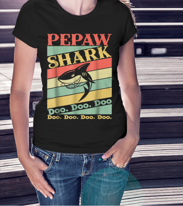 PEPAW SHARK Doo Doo Doo Retro Vintage T-Shirt