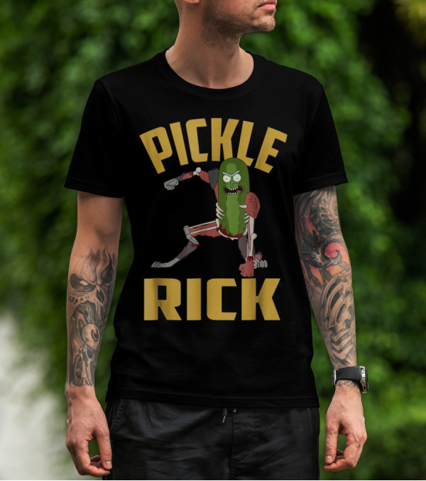 Rick And Morty Pickle Rick Punch Action Pose T-Shirt