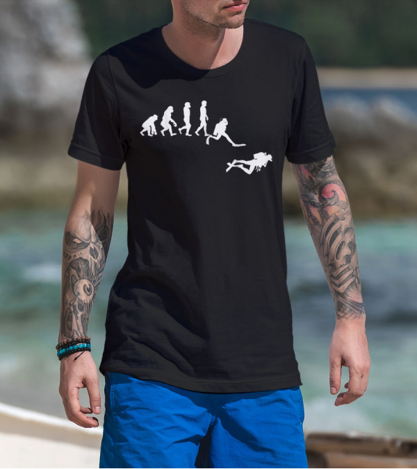 Scuba Dive Evolution Diver Ocean Transformation T-Shirt