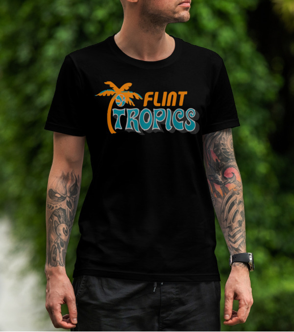 Semi Pro Jackie Moon Flint Tropics Basketball Logo Palm Tree T-Shirt