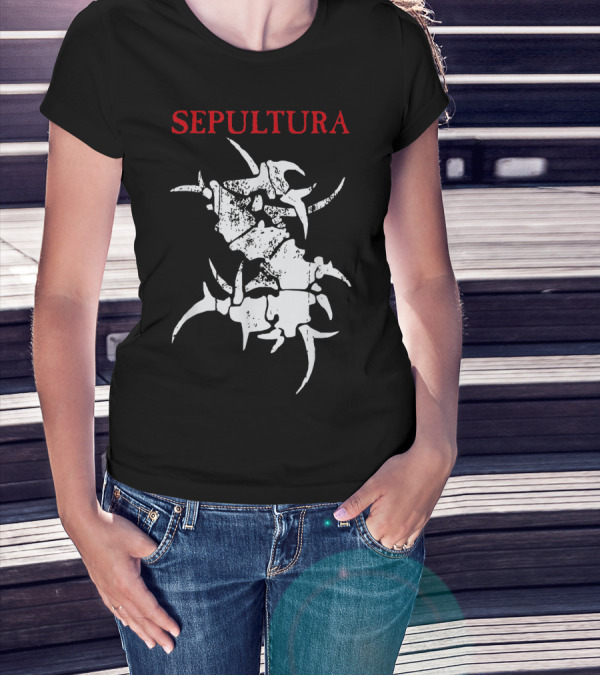 Sepultura Spiked Spine Emblem T-Shirt