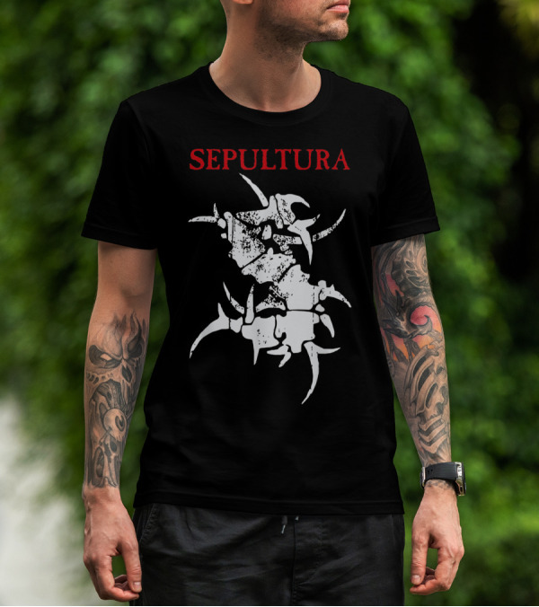 Sepultura Spiked Spine Emblem T-Shirt