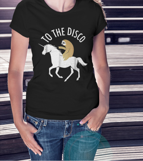 Sloth Riding Unicorn To The Disco T-Shirt
