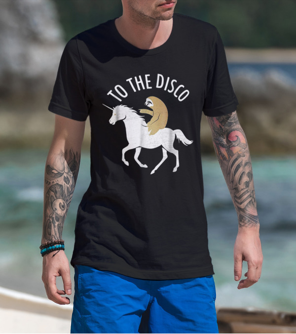Sloth Riding Unicorn To The Disco T-Shirt