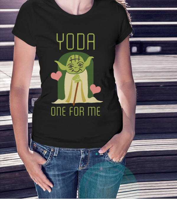 Star Wars Yoda One For Me Valentine's Hearts Cute T-Shirt