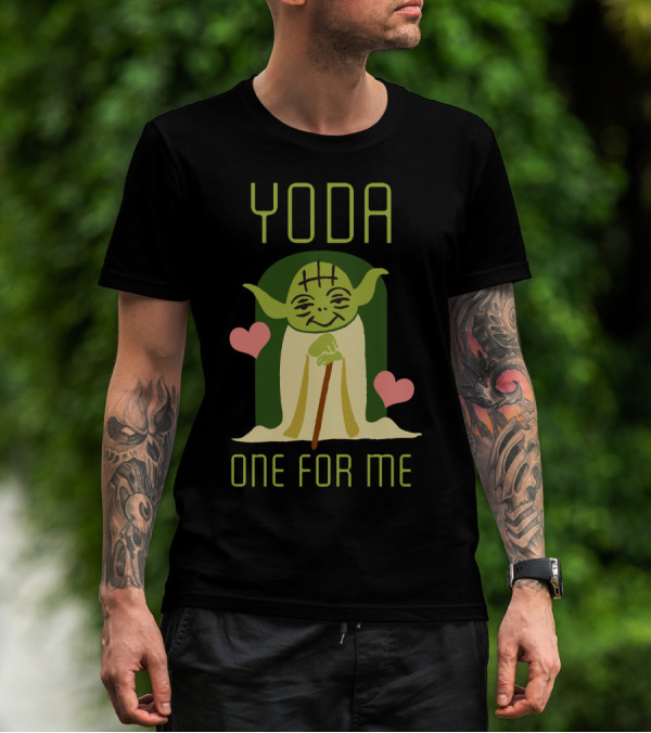 Star Wars Yoda One For Me Valentine's Hearts Cute T-Shirt