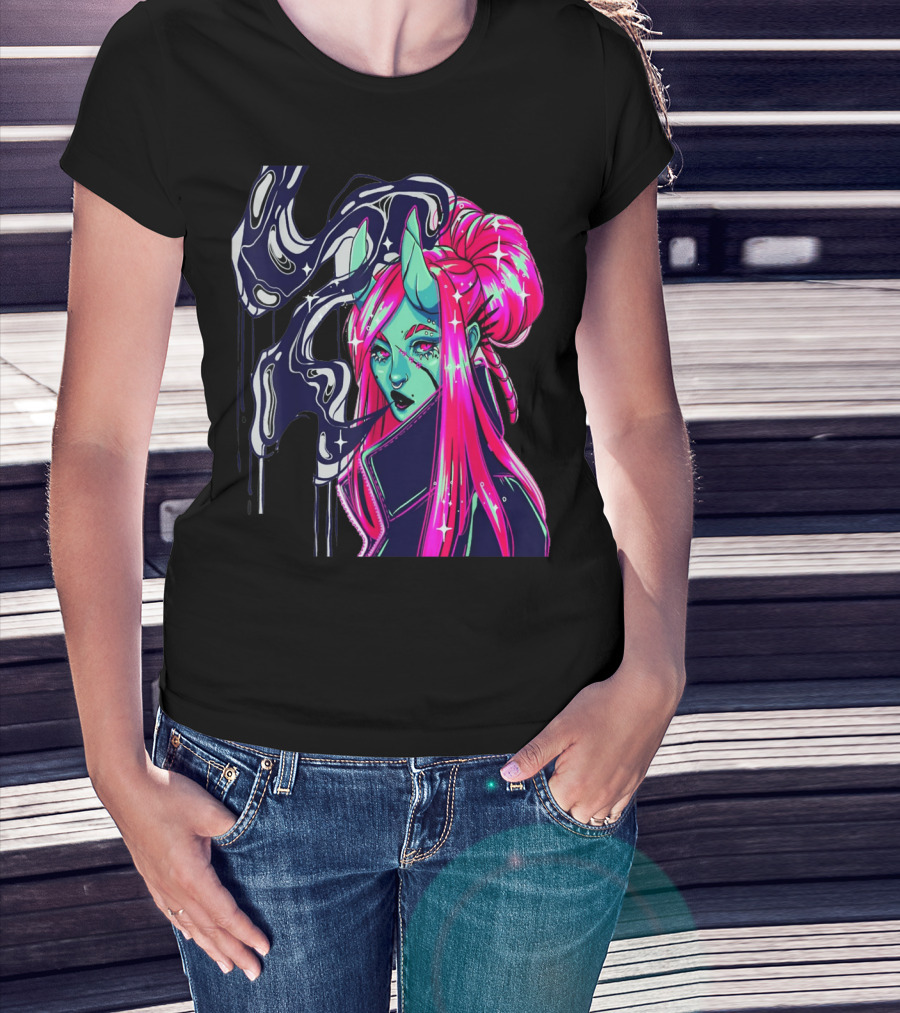 Angel Demon Neon Fantasy Comic T-Shirt