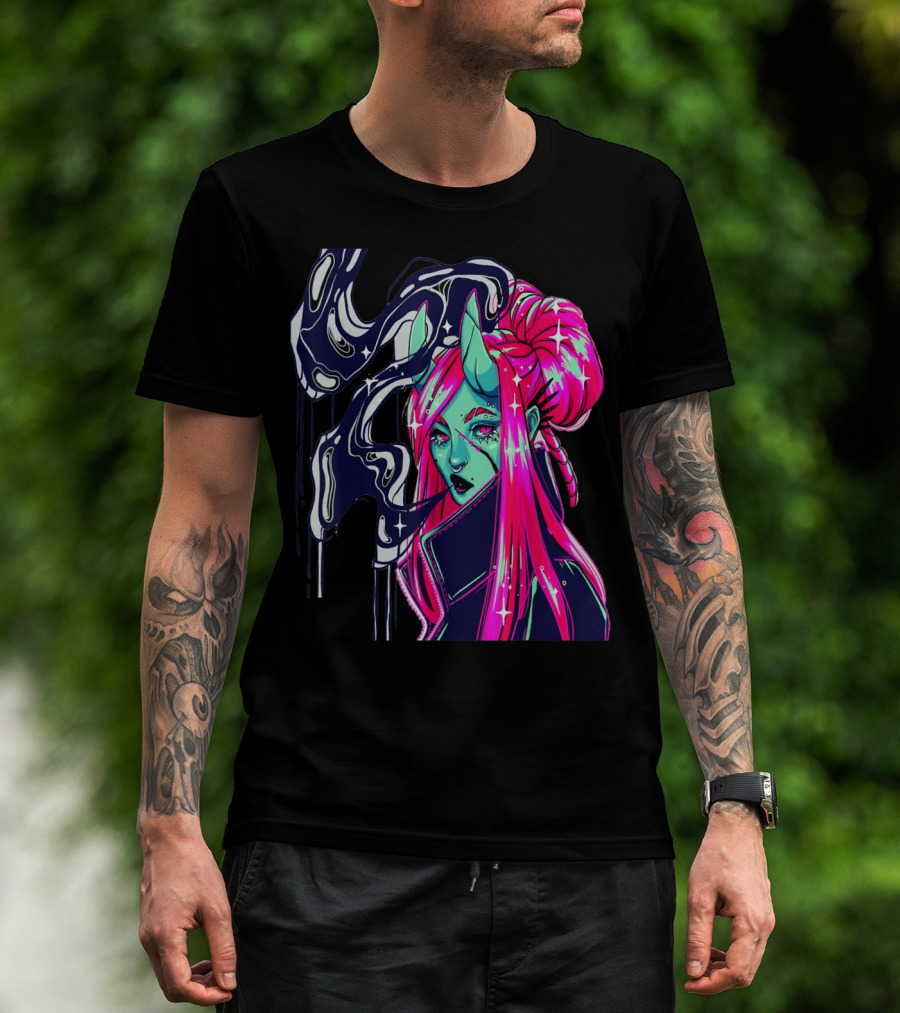 Angel Demon Neon Fantasy Comic T-Shirt