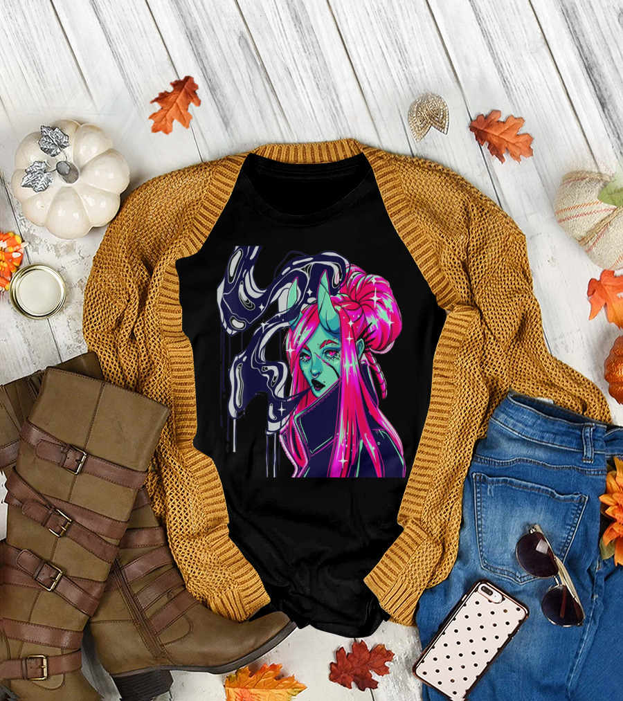 Angel Demon Neon Fantasy Comic T-Shirt