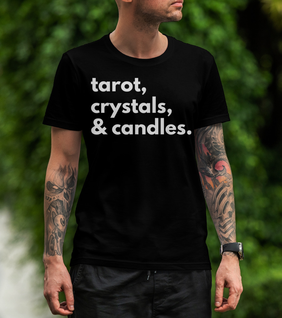 Tarot Crystals And Candles Magick Mystical Elements T-Shirt