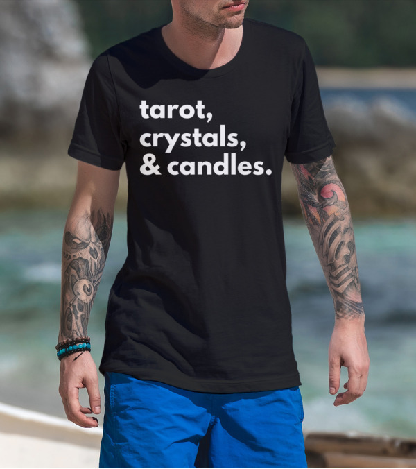 Tarot Crystals And Candles Magick Mystical Elements T-Shirt
