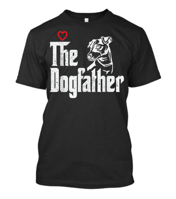 The Dogfather Jack Russell Dog Dad Father With Heart T-Shirt