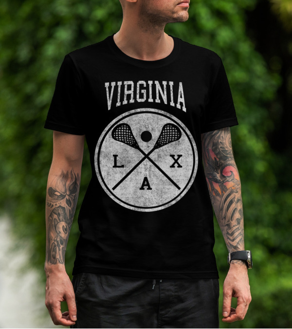 Virginia LAX Vintage Lacrosse Crossed Sticks Circle T-Shirt