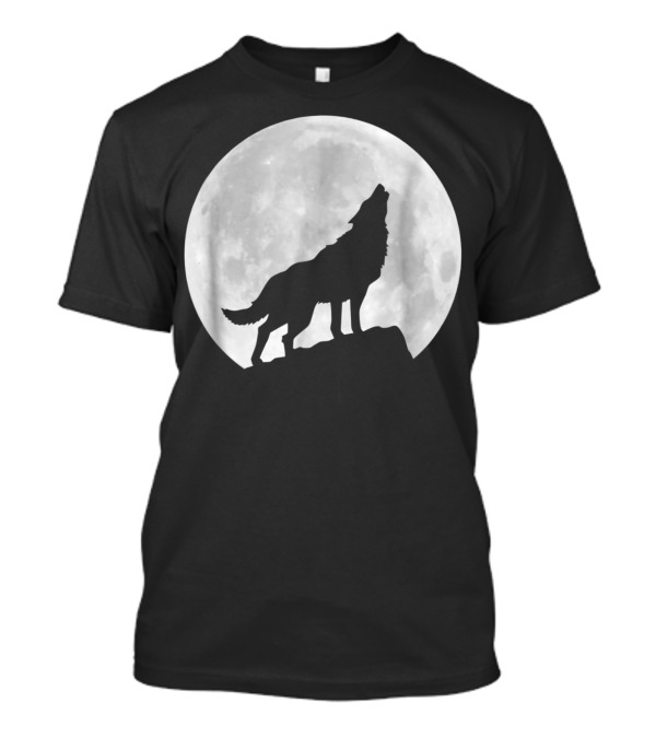 Wolf Howling At Full Moon Spirit Animal T-Shirt