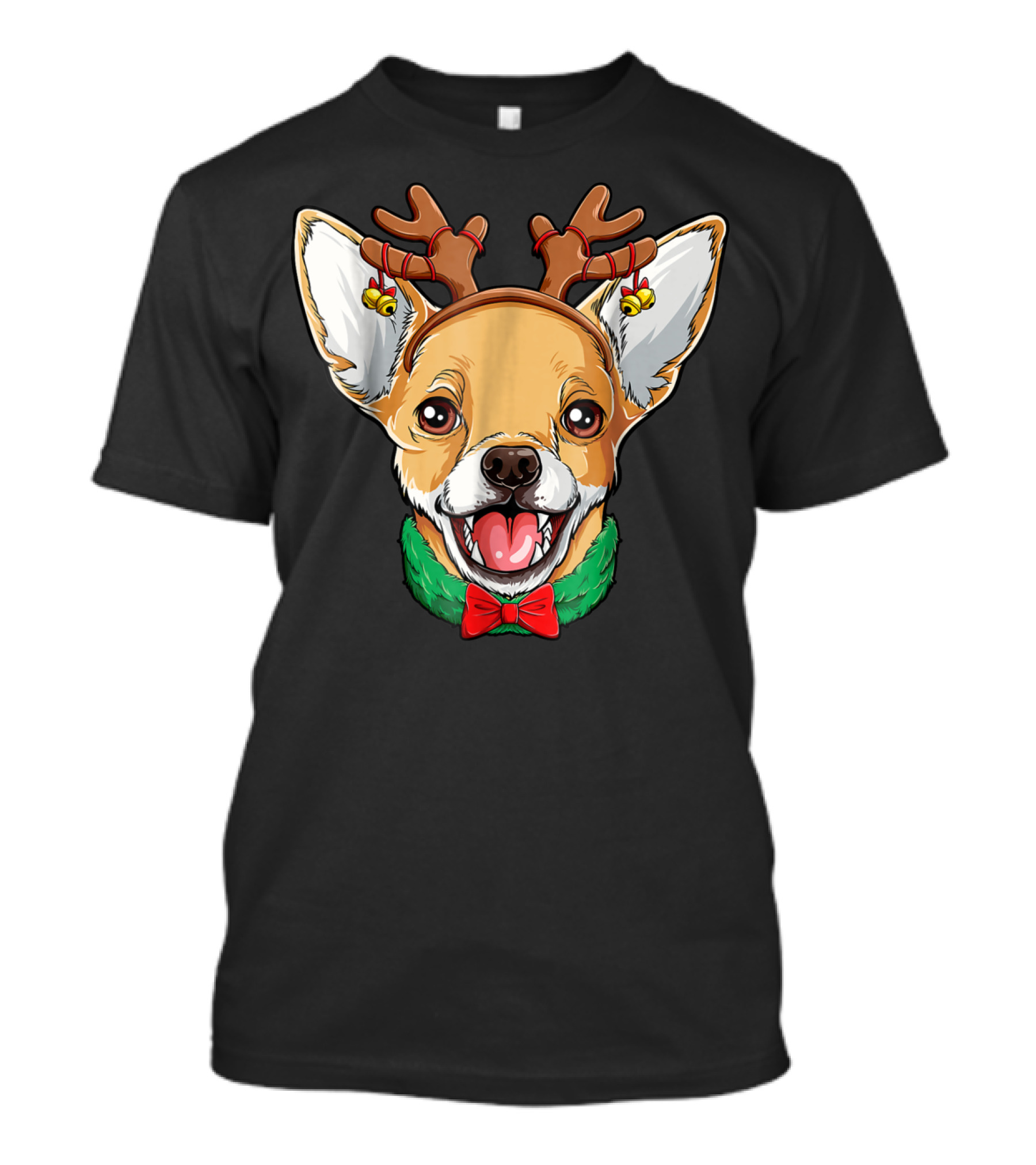 Chihuahua Christmas Reindeer Antlers Bowtie Dog Xmas LC T-Shirt