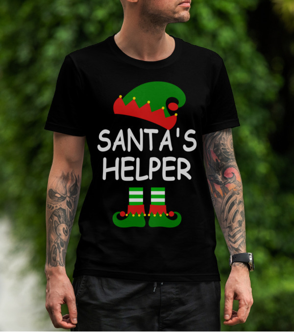 Santa's Helper Elf Hat And Shoes Festive T-Shirt