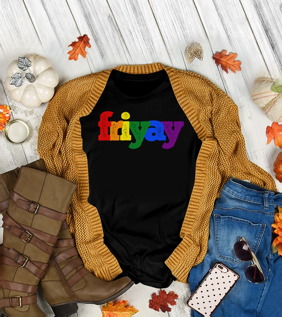 Fri Yay Teacher and Student Vacation Rainbow T-Shirt