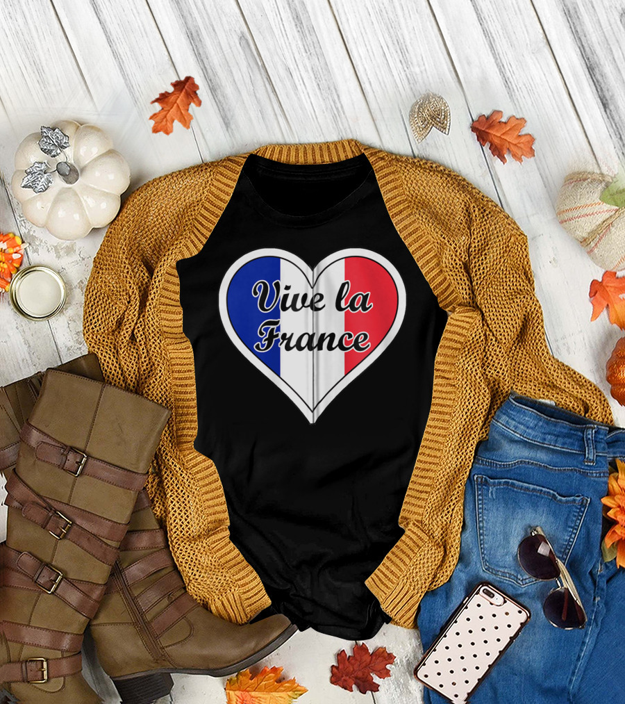 Vive La France French Heart Francais Love T-Shirt
