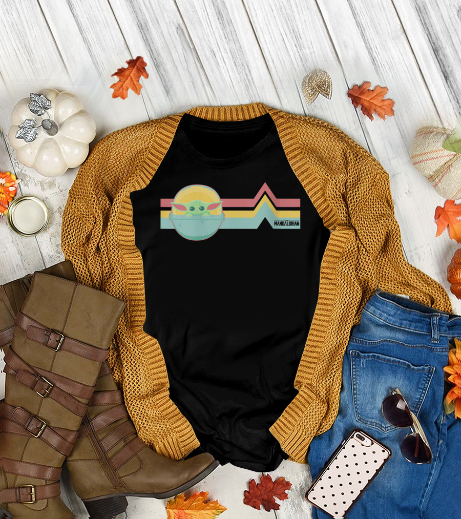 Mandalorian The Child Retro Zigzag Helmet T-Shirt