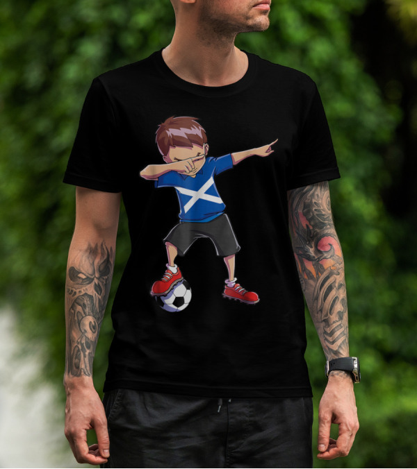Dabbing Soccer Boys Scottish Flag Football Scotland T-Shirt