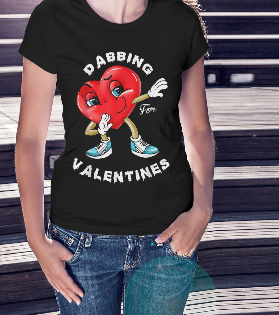 Dabbing Valentines Heart For Girlfriend T-Shirt