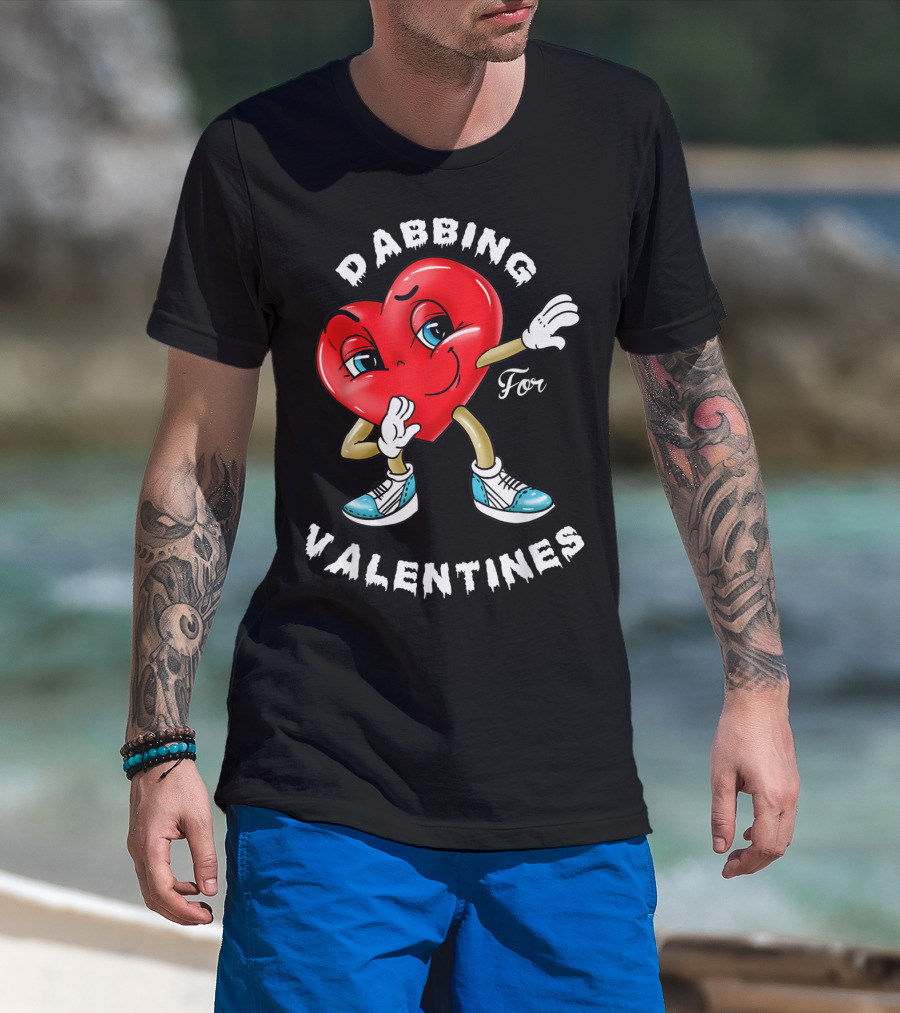 Dabbing Valentines Heart For Girlfriend T-Shirt