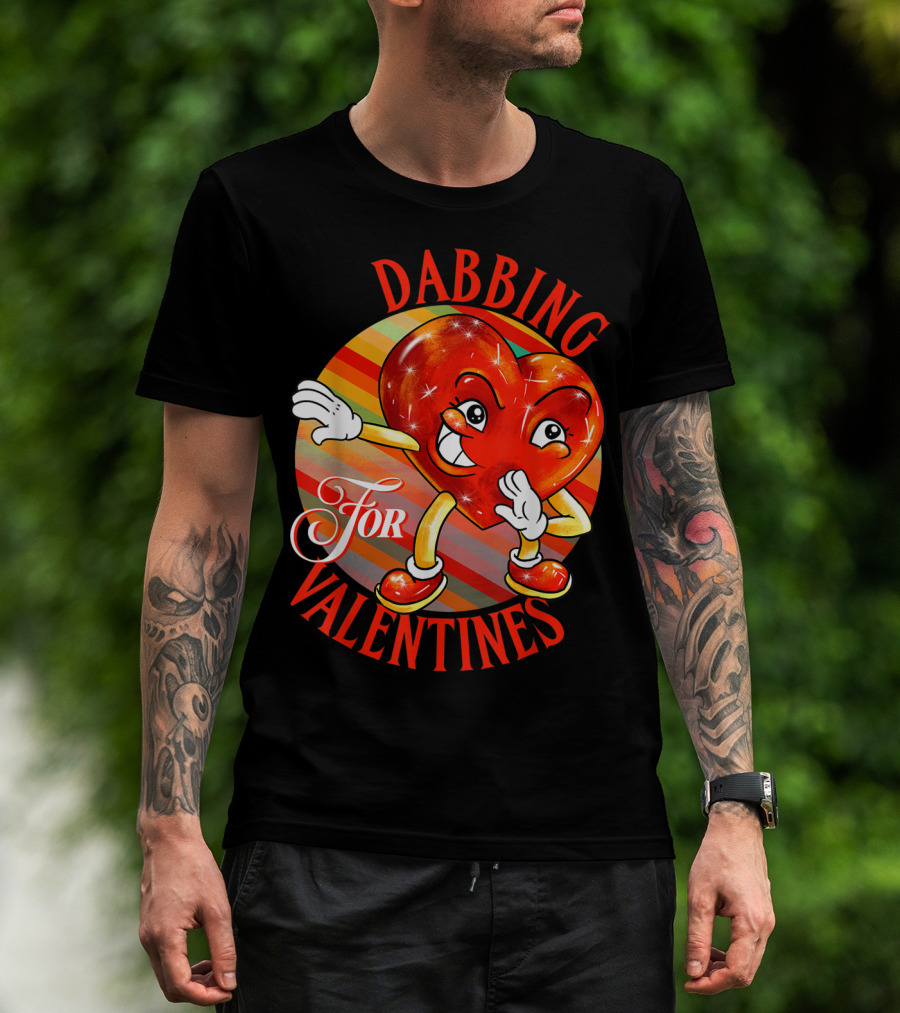 Dabbing Heart For Valentines Vintage Sunrise T-Shirt