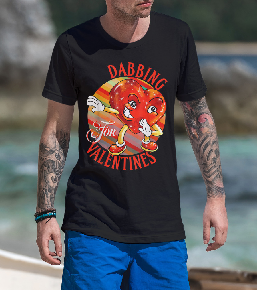Dabbing Heart For Valentines Vintage Sunrise T-Shirt
